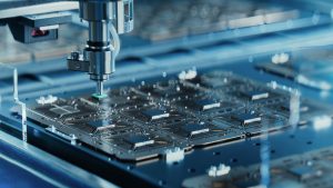 Silicon,Dies,Are,Being,Attached,To,Substrate,By,Pick,And